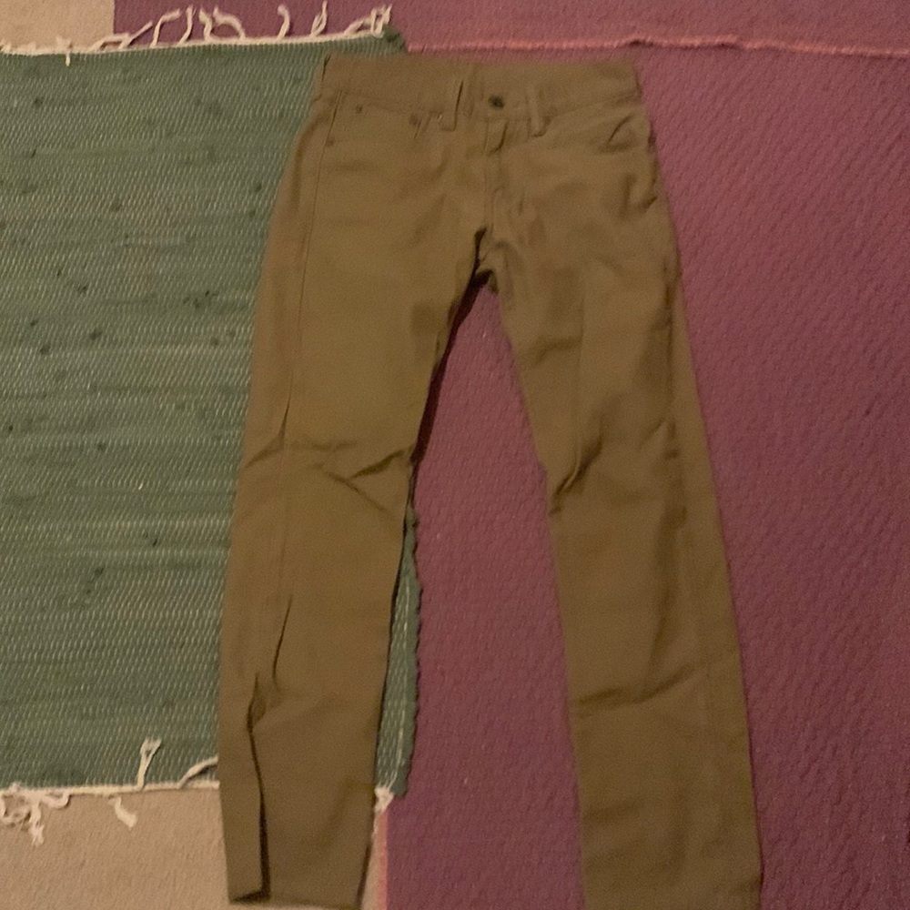 Olive Green Straight legged Levi Jeans